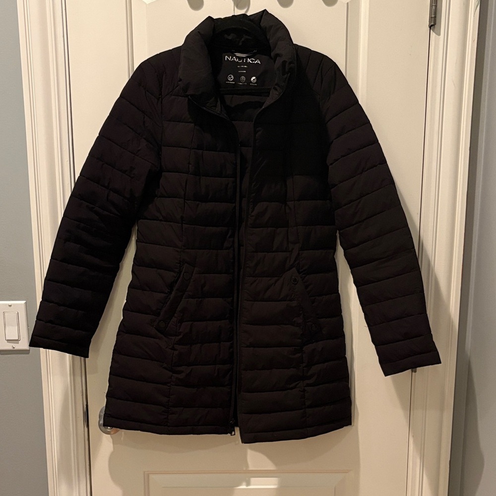 Nautica Women's Dark Quilted Puffer Coat